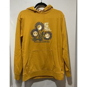 Vans Hoodie In Our Hands Pullover Golden Yellow Size Medium Skater Streetwear